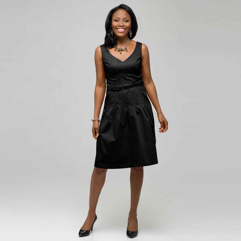 Belted Fit and Flare., Black, large image number 0